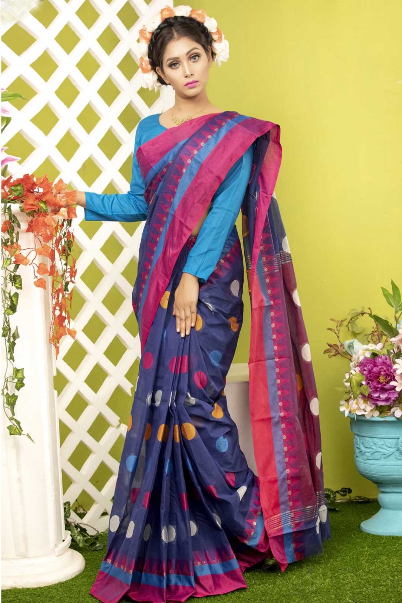 Blue Cotton Saree