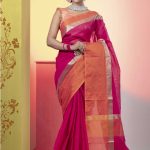 Deep Pink Half Silk Saree