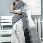 Black and White Cotton Saree