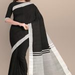 Black and White Half Silk saree