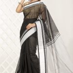 Black and White Half Silk saree