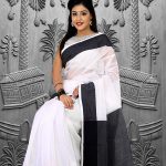 Black and White Half Silk saree