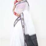 Black and White Half Silk saree