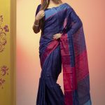 Blue Half Silk Saree