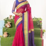 Magenta Half Silk Saree