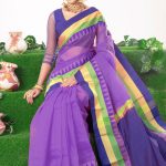 Purple Half Silk Saree