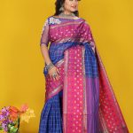 Blue Color Cotton Saree