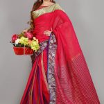 Red Color Cotton Saree