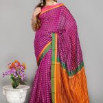 Magenta Half Silk Saree
