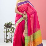 Magenta Half Silk Saree