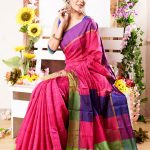 Magenta Half Silk Saree