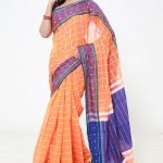 Orange Half  Silk  Saree