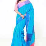 Cyan Half Silk Saree