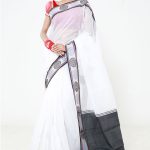 Black and White Half Silk Saree