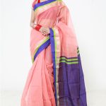 Pink and Purple Half  Silk  Saree