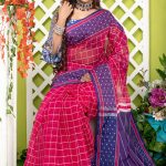 Magenta Half  Silk  Saree