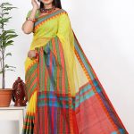 Yellow Half  Silk  Saree