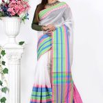 White Half  Silk  Saree