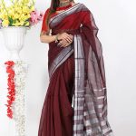 Maroon Half  Silk  Saree