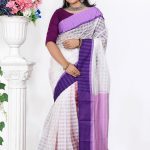 White Half  Silk  Saree