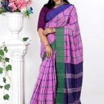 Purple Half  Silk  Saree