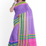 Purple Half  Silk  Saree