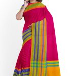 Magenta Half  Silk  Saree