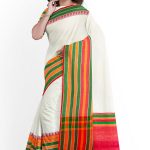White Half  Silk  Saree