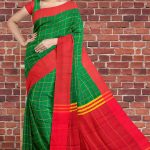 Green and Red Half Silk Saree