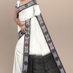 Black and White Half Silk Saree