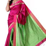 Magenta Half Silk Saree