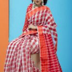 Red and White Half Silk Saree