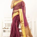 Maroon Cotton Saree