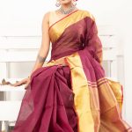 Maroon Cotton Saree