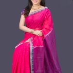 Magenta Cotton saree