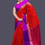 Red Cotton saree