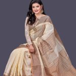 Off-White Cotton saree