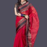 Red Cotton saree