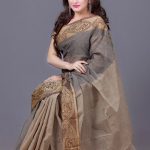 Ash Cotton saree