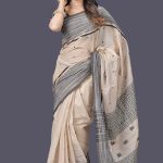 Off-White Cotton saree