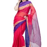 Magenta Cotton saree