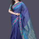 Blue Cotton saree