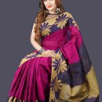 Deep Magenta Mercerized Cotton Saree