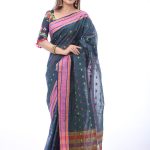 Ash Cotton Saree