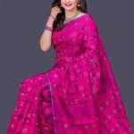 Magenta Silk Jamdani Saree