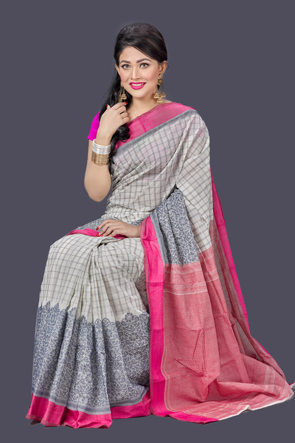 Multi-Color Cotton Saree – RoopKotha – Best Saree in Bangladesh