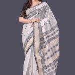 Black and White Cotton Saree