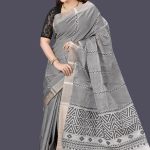 Ash Cotton Saree